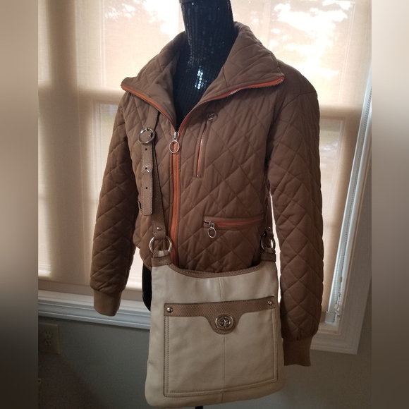 Coach Penelope F16533 Crossbody Bag Ivory Leather/Tan Snakeskin Embossed Trim - Picture 6 of 16